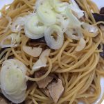 干しシイタケの煮込みパスタ