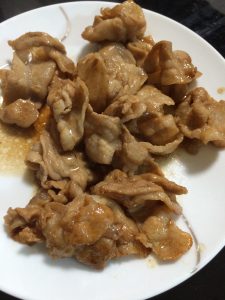 豚肉のニンニク大葉醤油炒め