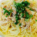 えのきとにんにくツナパスタ