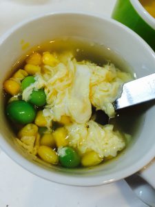 枝豆とコーンと卵のスープ