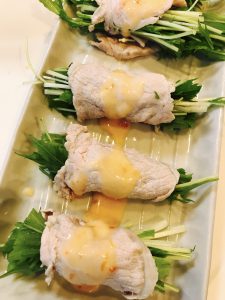 水菜の豚肉アジアンロール