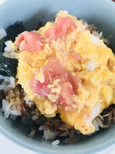 明太子と卵の丼