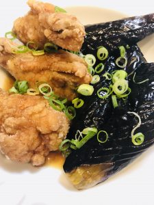 鶏肉と茄子の揚げ出し