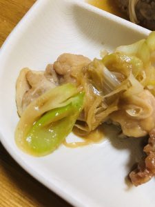 鶏もも肉と白ネギのポン酢炒め